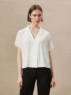 Notch Collar Short Sleeve Shirt